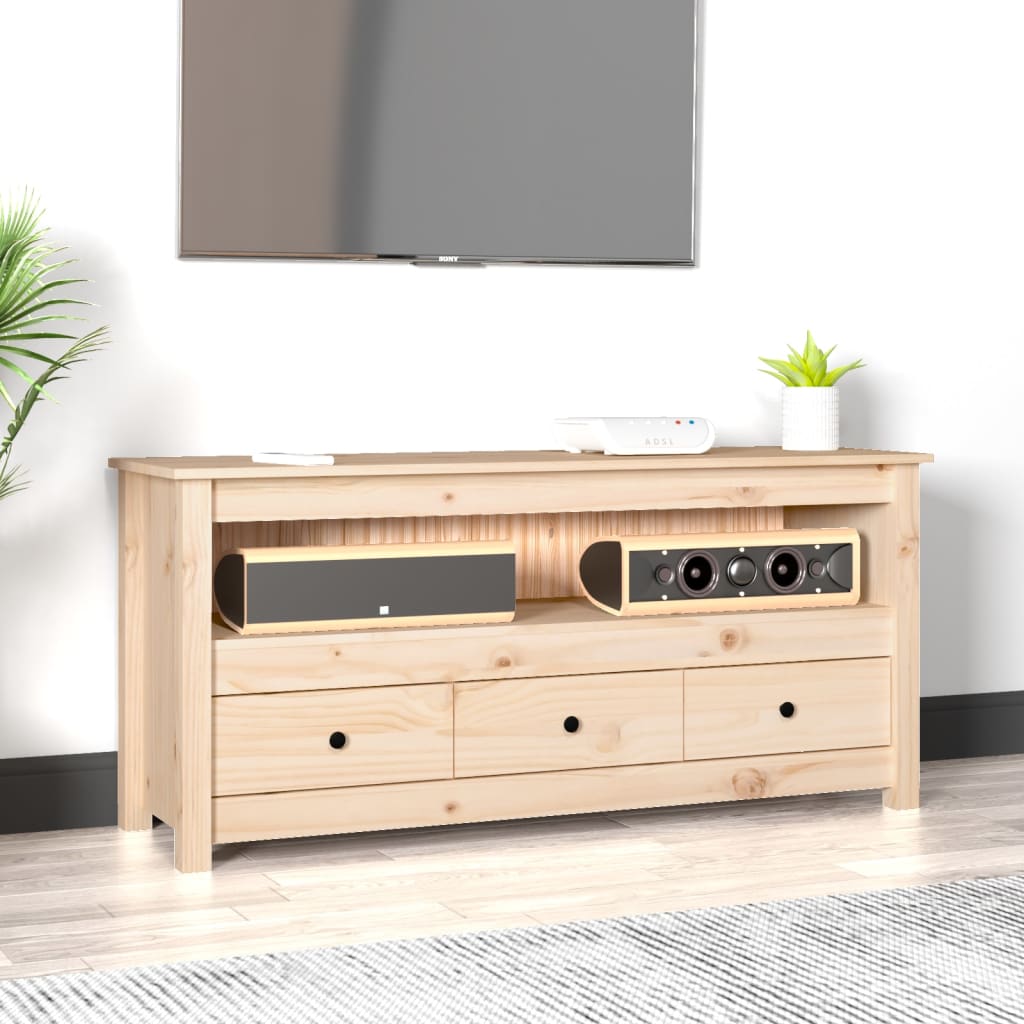 Tv-meubel 114x35x52 cm massief grenenhout is nu te koop bij PeponiXL, paradijselijk wonen!