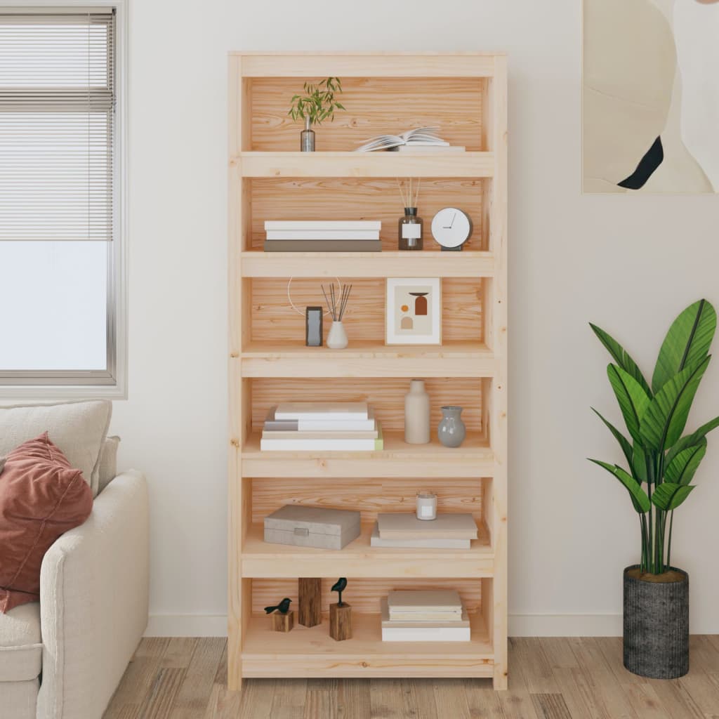 Boekenkast 80x35x183 cm massief grenenhout is nu te koop bij PeponiXL, paradijselijk wonen!