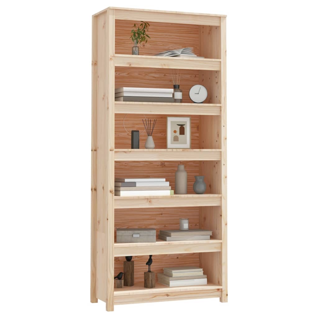 Boekenkast 80x35x183 cm massief grenenhout is nu te koop bij PeponiXL, paradijselijk wonen!