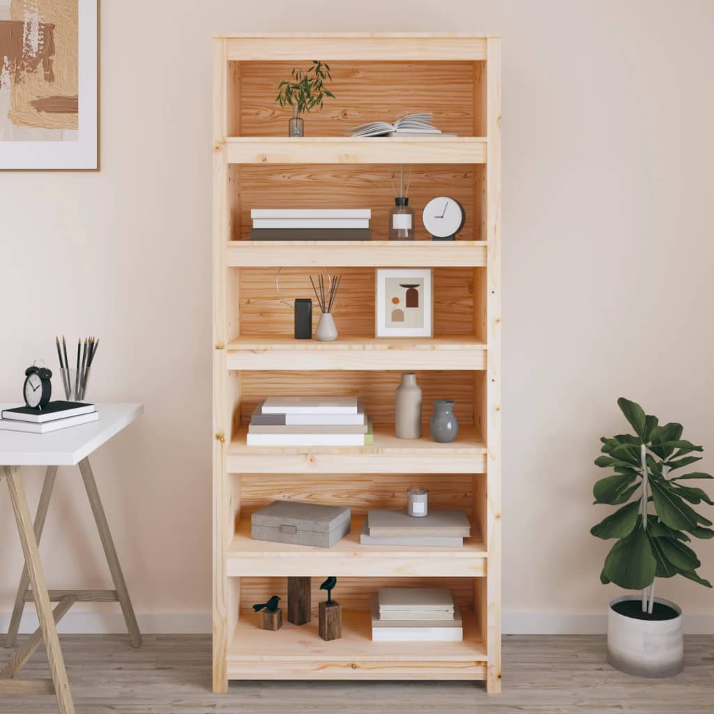 Boekenkast 80x35x183 cm massief grenenhout is nu te koop bij PeponiXL, paradijselijk wonen!
