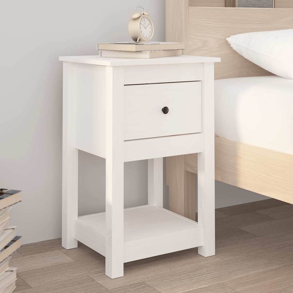 Nachtkastjes 2 st 40x35x61,5 cm massief grenenhout wit is nu te koop bij PeponiXL, paradijselijk wonen!