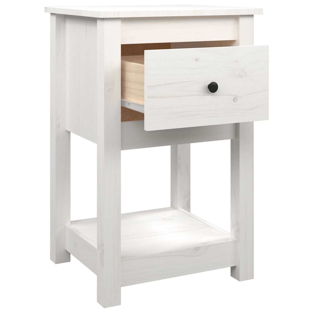 Nachtkastjes 2 st 40x35x61,5 cm massief grenenhout wit is nu te koop bij PeponiXL, paradijselijk wonen!