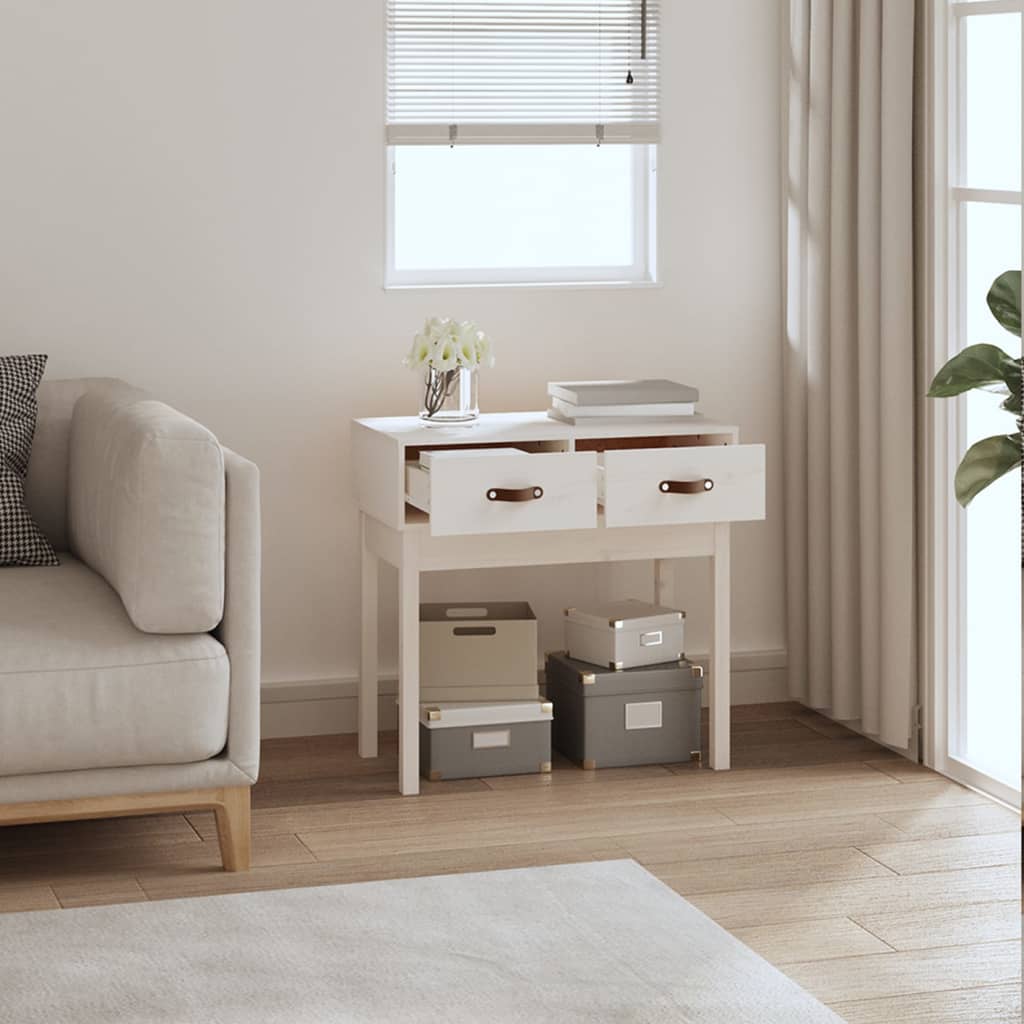 Wandtafel 76,5x40x75 cm massief grenenhout wit is nu te koop bij PeponiXL, paradijselijk wonen!