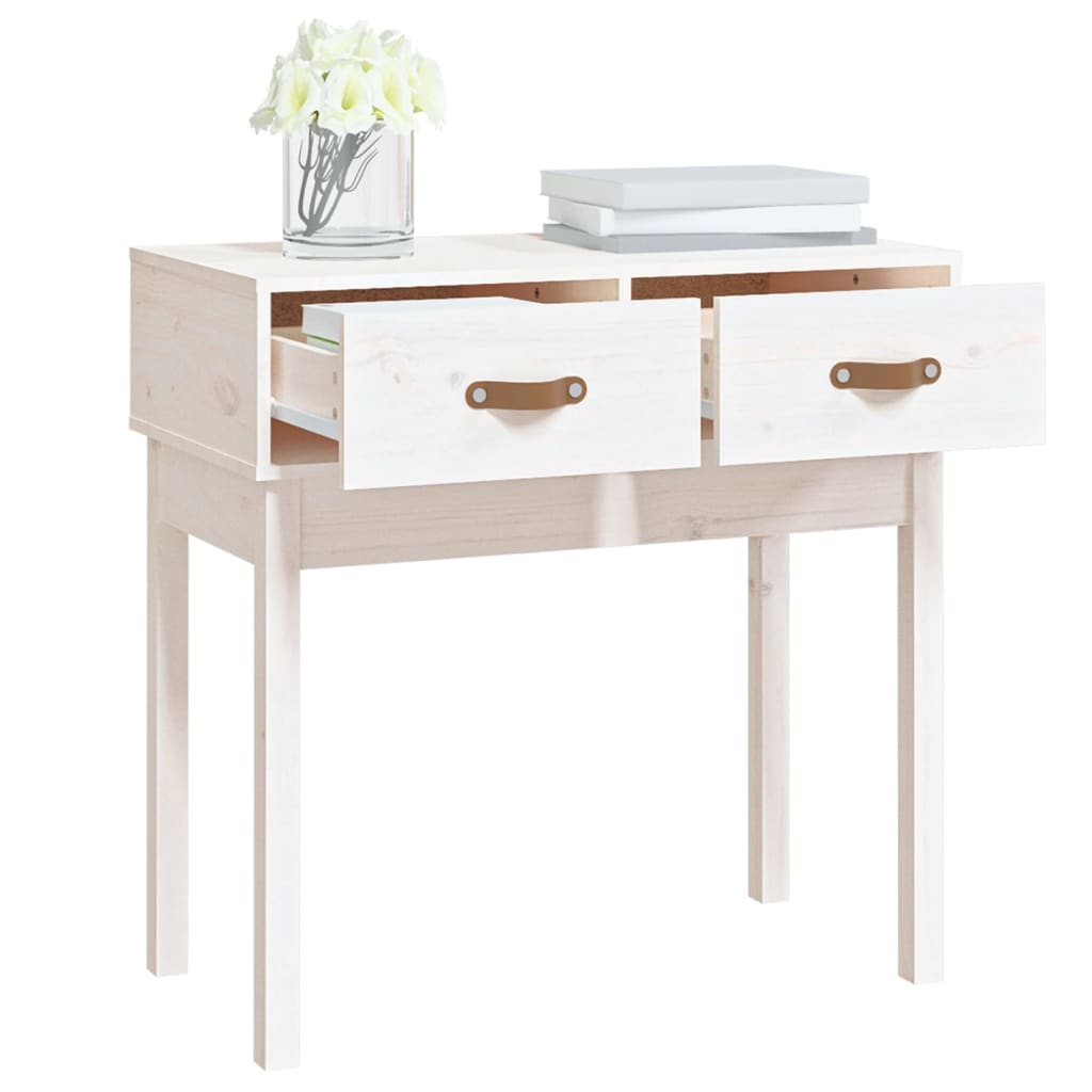 Wandtafel 76,5x40x75 cm massief grenenhout wit is nu te koop bij PeponiXL, paradijselijk wonen!