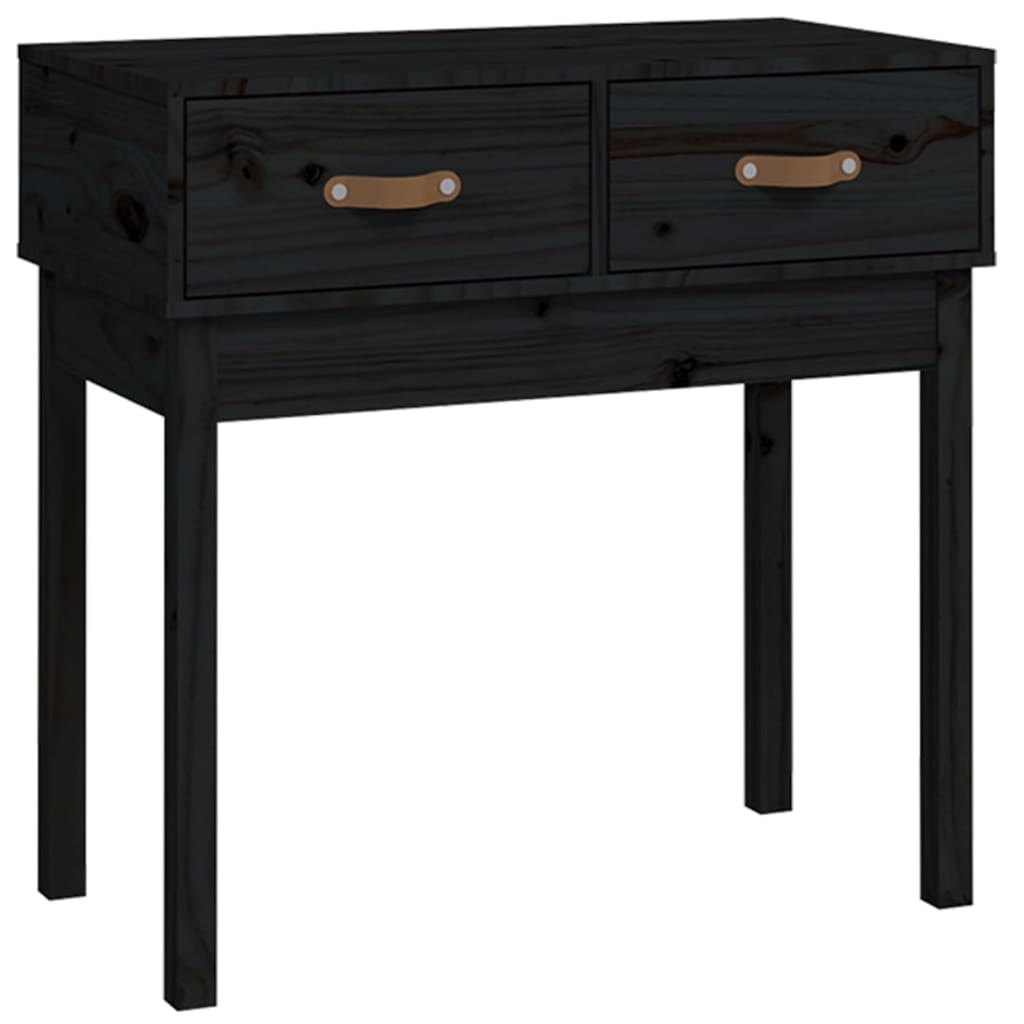 Wandtafel 76,5x40x75 cm massief grenenhout zwart is nu te koop bij PeponiXL, paradijselijk wonen!