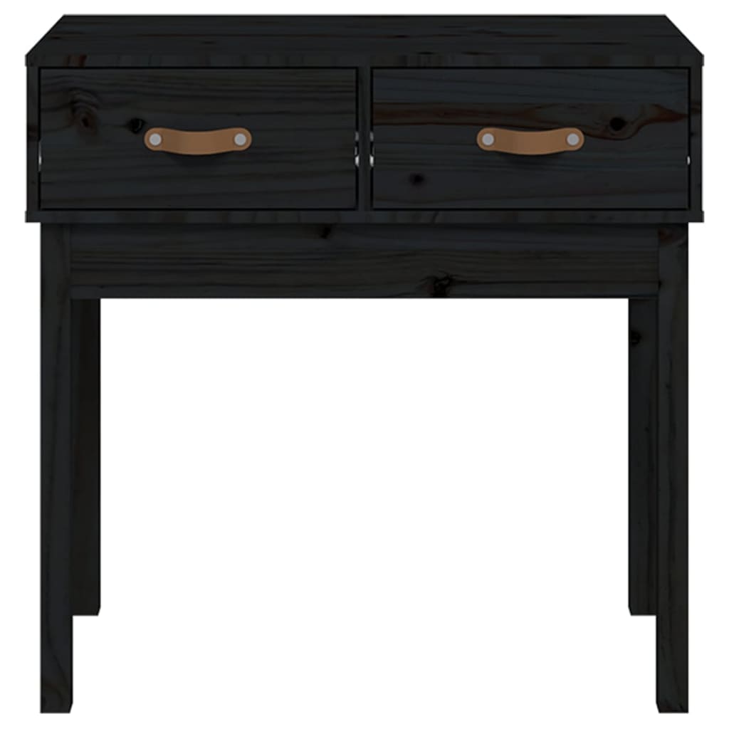 Wandtafel 76,5x40x75 cm massief grenenhout zwart is nu te koop bij PeponiXL, paradijselijk wonen!