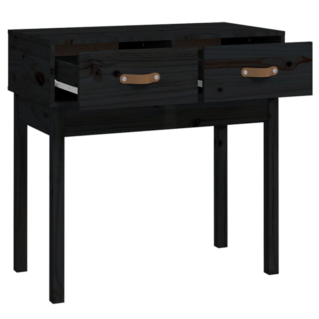 Wandtafel 76,5x40x75 cm massief grenenhout zwart is nu te koop bij PeponiXL, paradijselijk wonen!