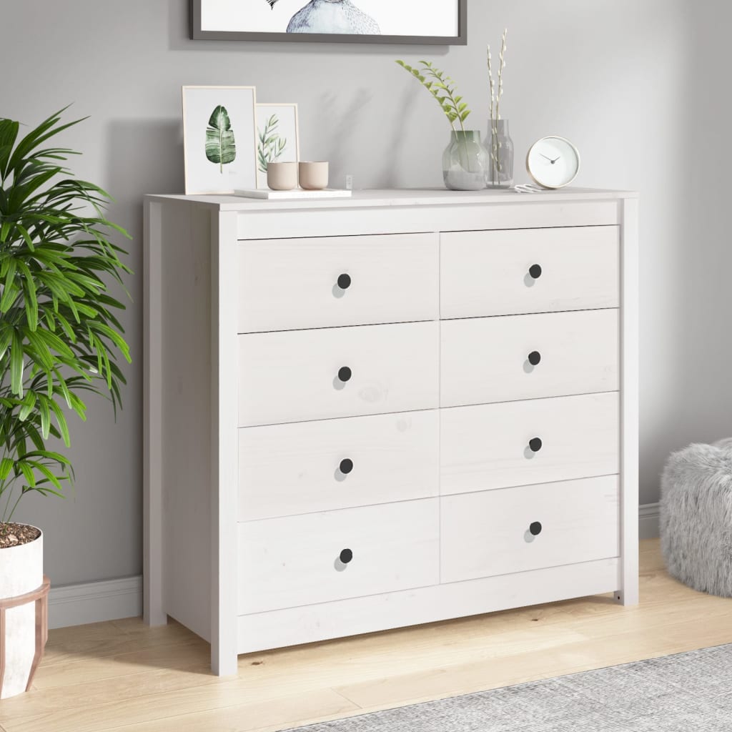 Dressoir 100x40x90 cm massief grenenhout wit is nu te koop bij PeponiXL, paradijselijk wonen!
