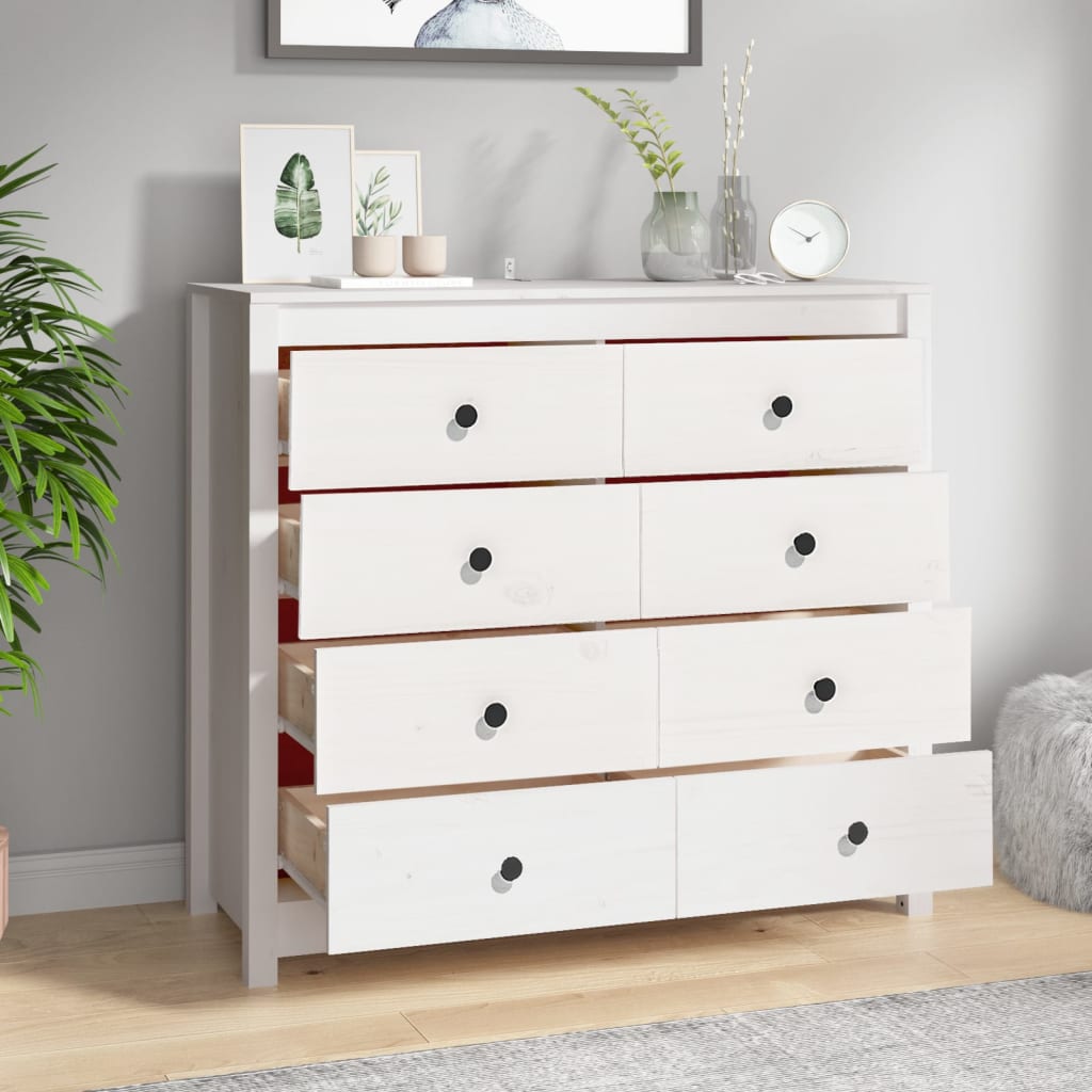 Dressoir 100x40x90 cm massief grenenhout wit is nu te koop bij PeponiXL, paradijselijk wonen!