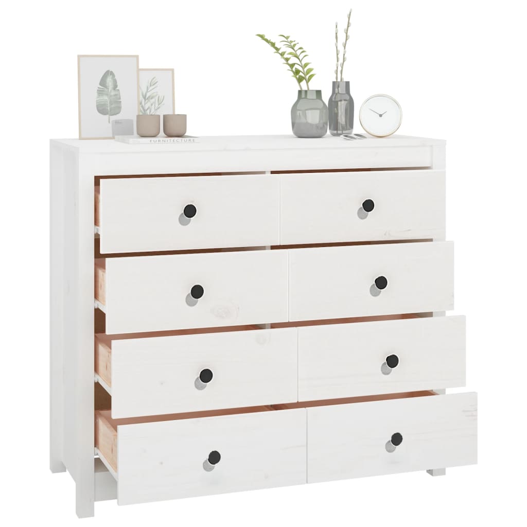 Dressoir 100x40x90 cm massief grenenhout wit is nu te koop bij PeponiXL, paradijselijk wonen!