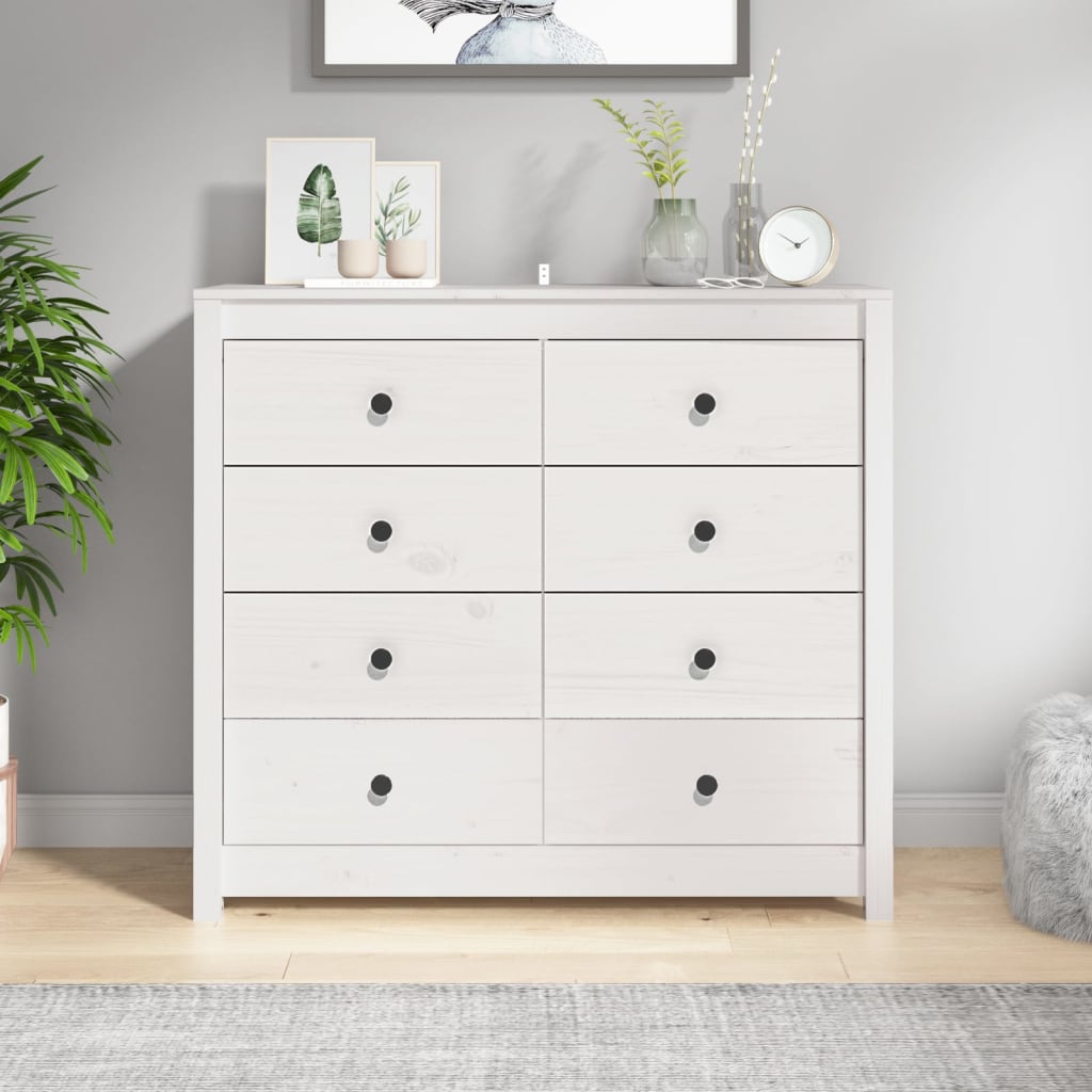 Dressoir 100x40x90 cm massief grenenhout wit is nu te koop bij PeponiXL, paradijselijk wonen!