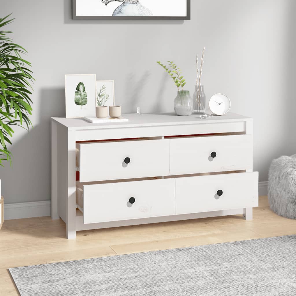 Dressoir 100x40x54 cm massief grenenhout wit is nu te koop bij PeponiXL, paradijselijk wonen!