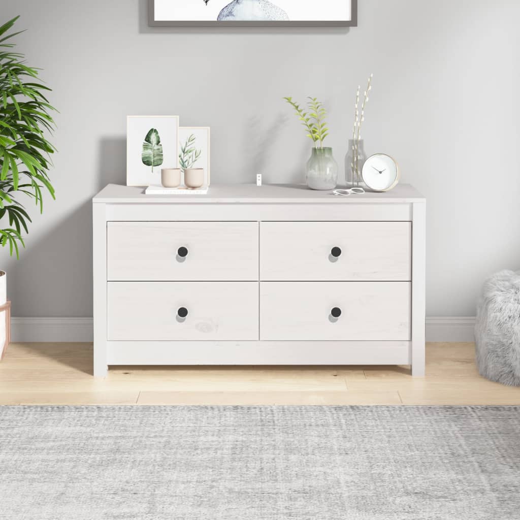 Dressoir 100x40x54 cm massief grenenhout wit is nu te koop bij PeponiXL, paradijselijk wonen!