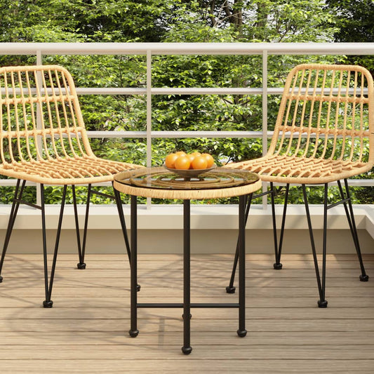 Eettafel Ø50 cm gehard glas en staal is nu te koop bij PeponiXL, paradijselijk wonen!