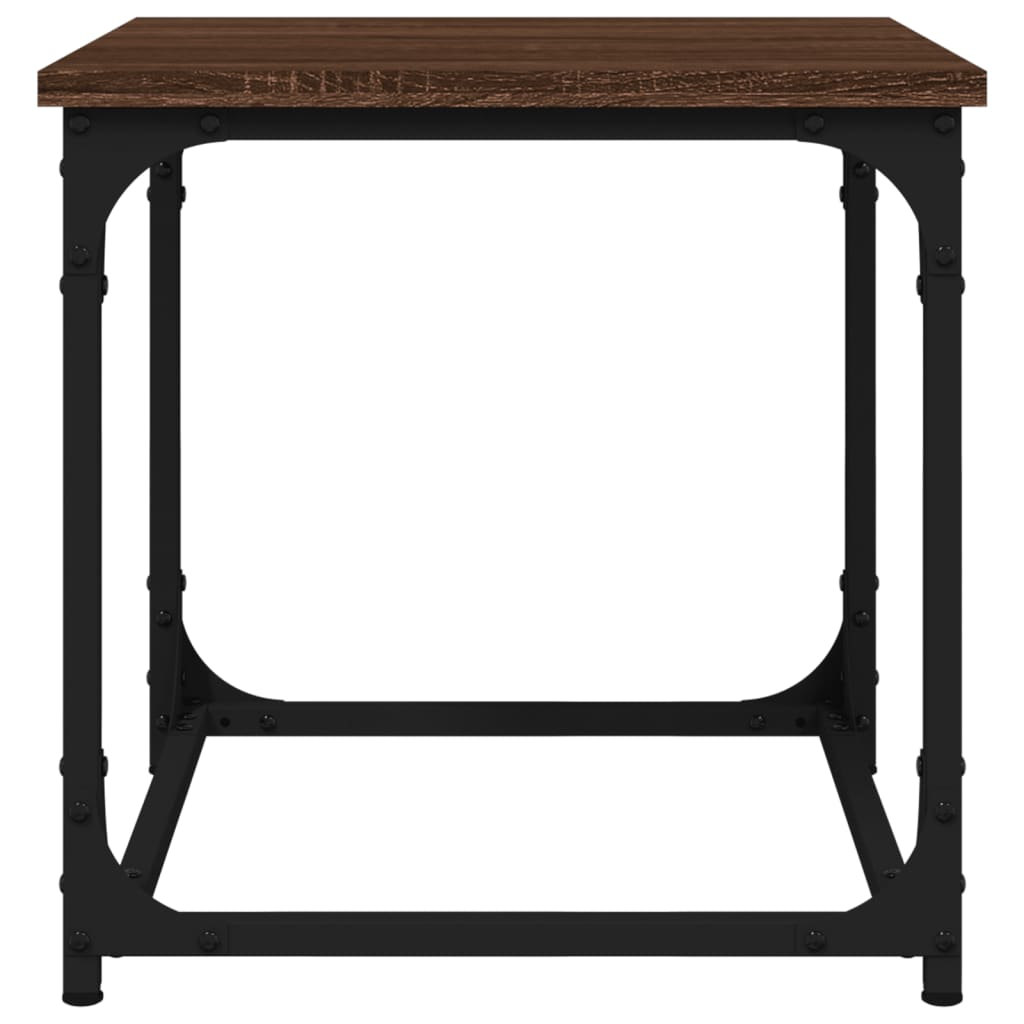 Bijzettafel 40x40x40 cm bewerkt hout bruin eikenkleur is nu te koop bij PeponiXL, paradijselijk wonen!
