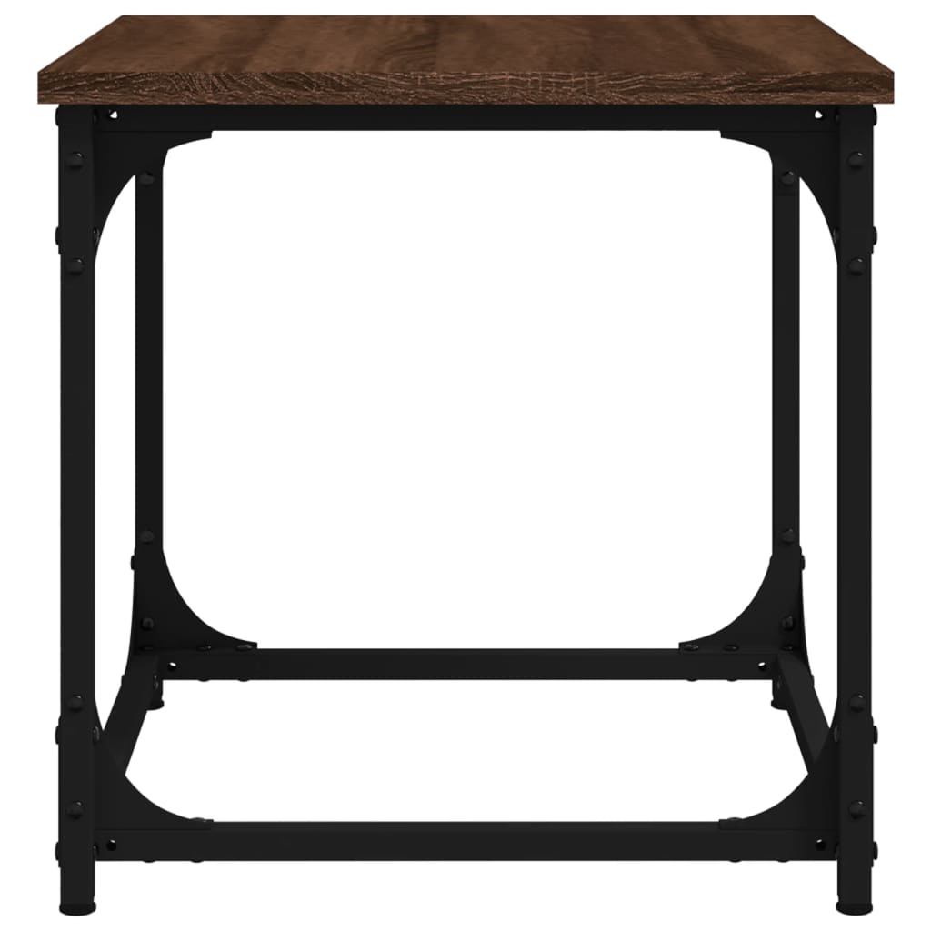 Bijzettafel 40x40x40 cm bewerkt hout bruin eikenkleur is nu te koop bij PeponiXL, paradijselijk wonen!