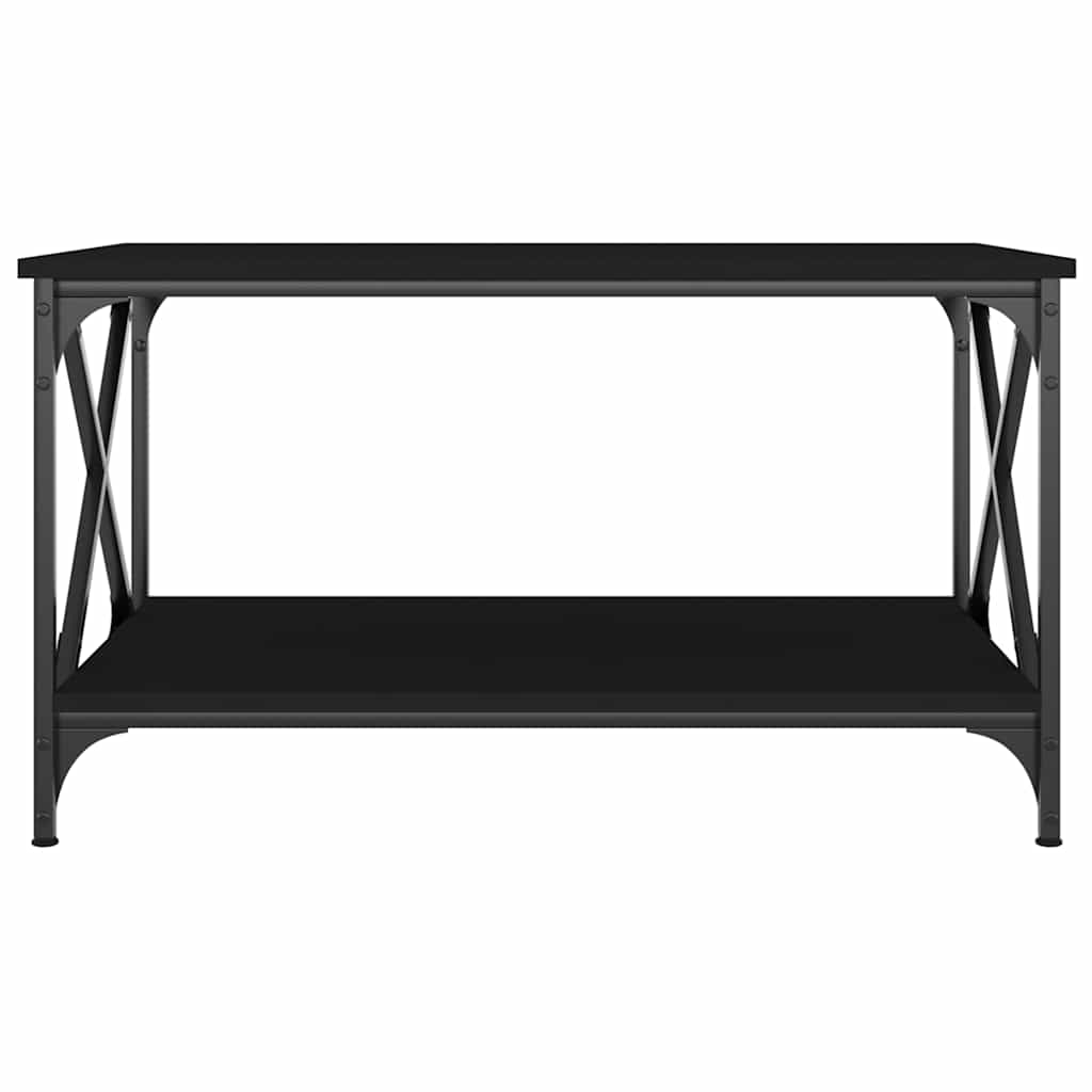 Salontafel 80x50x45 cm bewerkt hout en ijzer zwart is nu te koop bij PeponiXL, paradijselijk wonen!