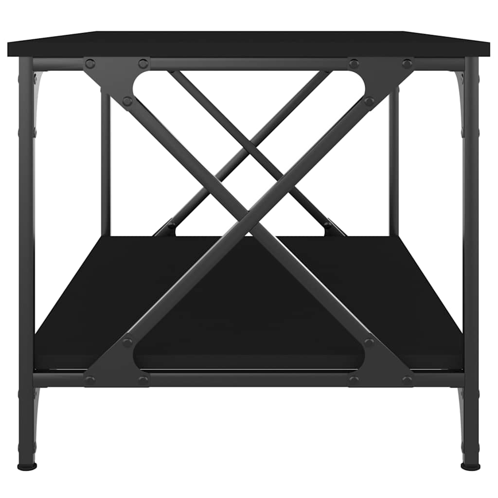 Salontafel 80x50x45 cm bewerkt hout en ijzer zwart is nu te koop bij PeponiXL, paradijselijk wonen!