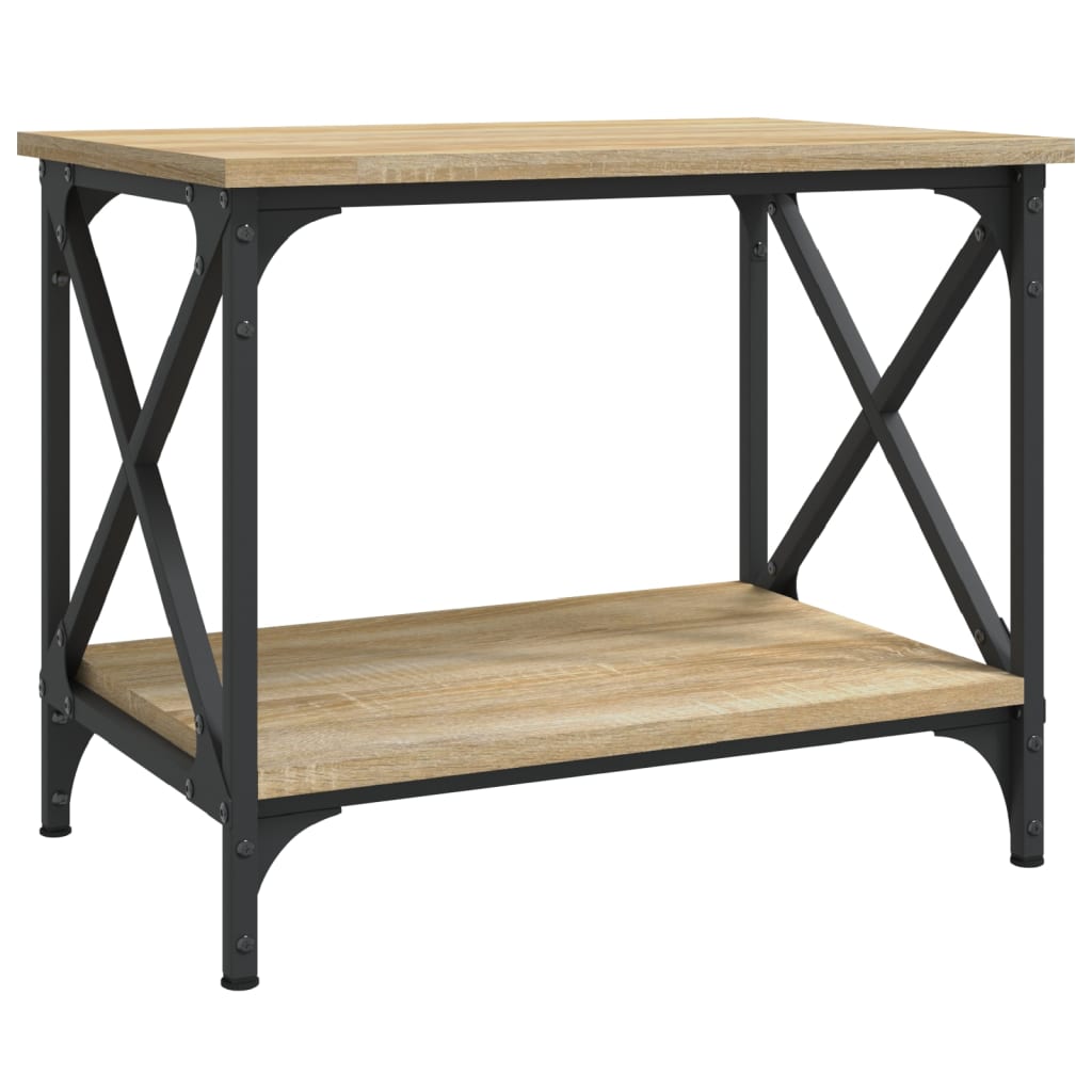 Bijzettafel 55x38x45 cm bewerkt hout sonoma eikenkleurig is nu te koop bij PeponiXL, paradijselijk wonen!
