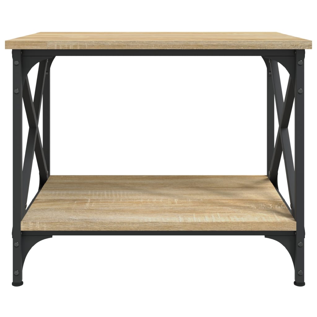 Bijzettafel 55x38x45 cm bewerkt hout sonoma eikenkleurig is nu te koop bij PeponiXL, paradijselijk wonen!