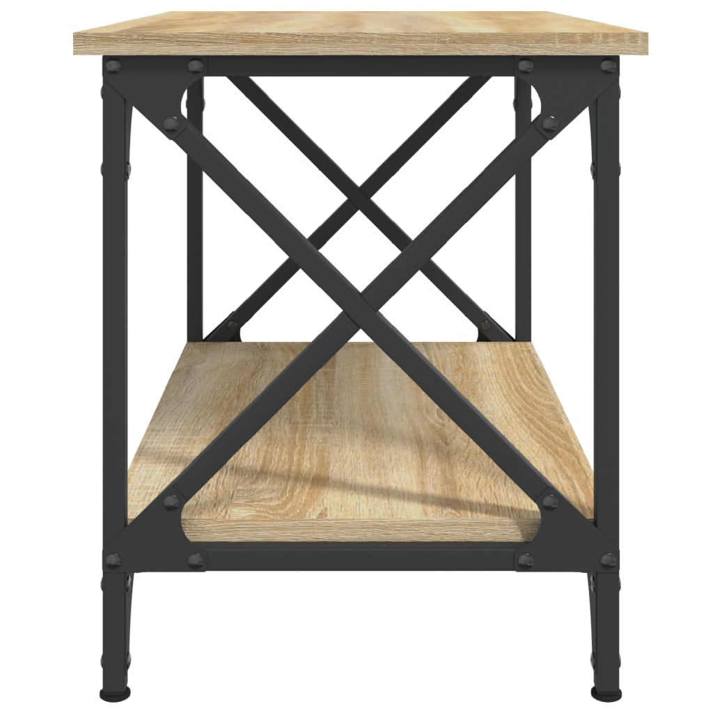 Bijzettafel 55x38x45 cm bewerkt hout sonoma eikenkleurig is nu te koop bij PeponiXL, paradijselijk wonen!