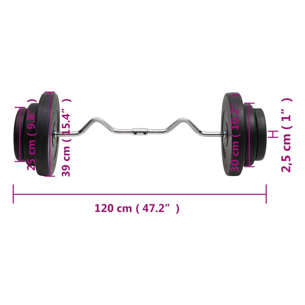 Halter gebogen met gewichten 60 kg is nu te koop bij PeponiXL, paradijselijk wonen!