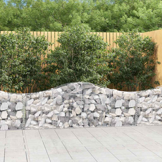 Schanskorven 2 st gewelfd 200x30x60/80 cm gegalvaniseerd ijzer is nu te koop bij PeponiXL, paradijselijk wonen!