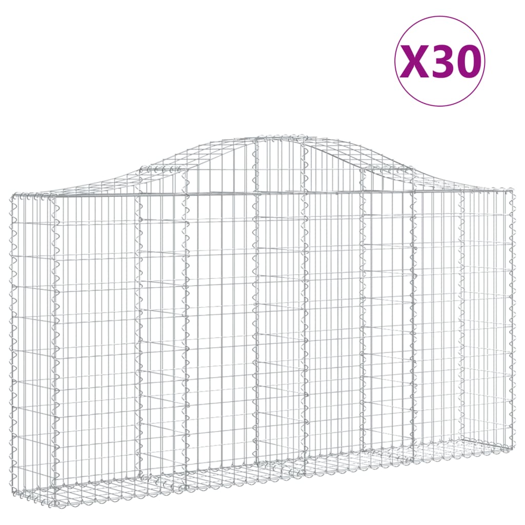 Schanskorven 30 st gewelfd 200x30x100/120 cm ijzer is nu te koop bij PeponiXL, paradijselijk wonen!