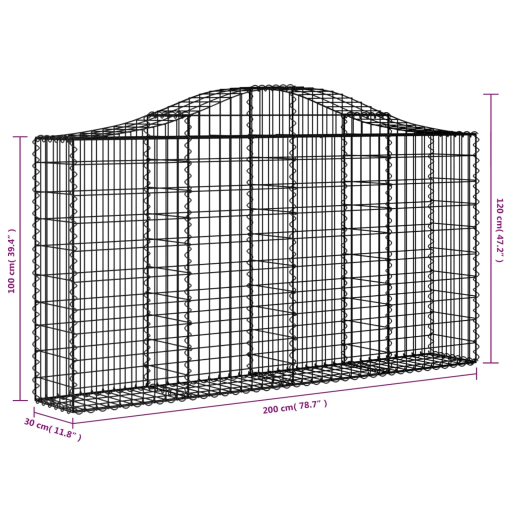 Schanskorven 30 st gewelfd 200x30x100/120 cm ijzer is nu te koop bij PeponiXL, paradijselijk wonen!