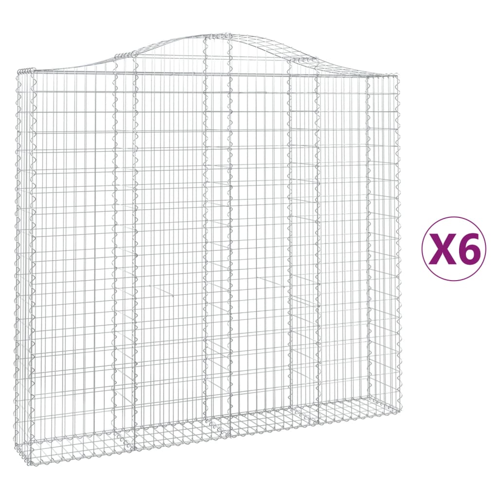 Schanskorven 6 st gewelfd 200x30x180/200 cm ijzer is nu te koop bij PeponiXL, paradijselijk wonen!