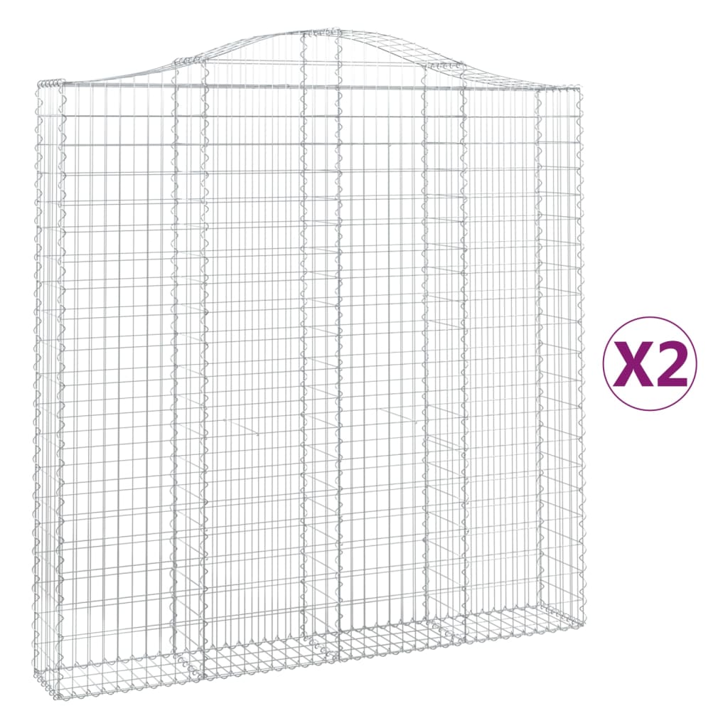 Schanskorven 2 st gewelfd 200x30x200/220 cm ijzer is nu te koop bij PeponiXL, paradijselijk wonen!