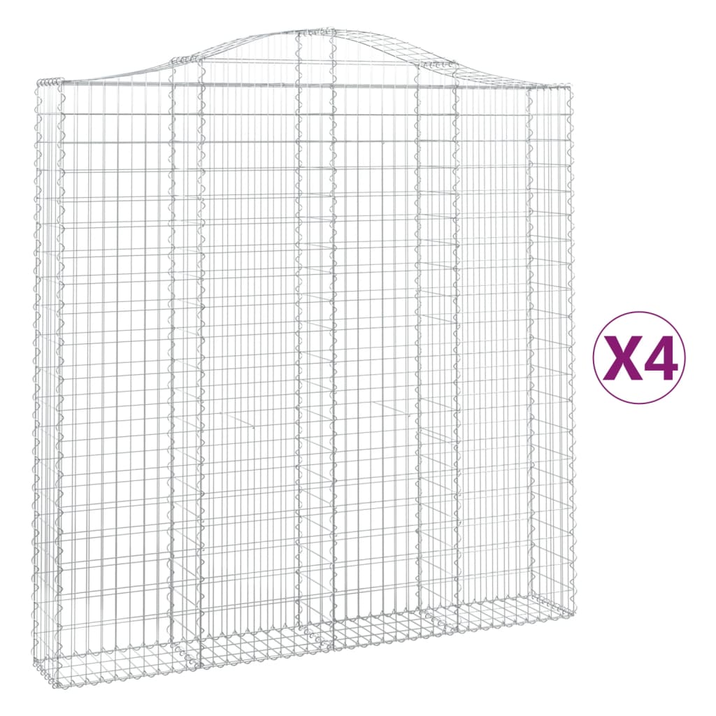 Schanskorven 4 st gewelfd 200x30x200/220 cm ijzer is nu te koop bij PeponiXL, paradijselijk wonen!