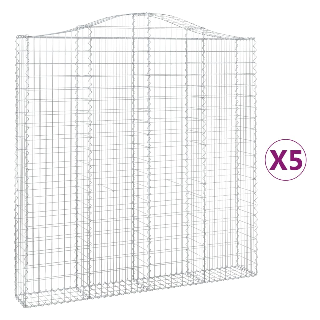 Schanskorven 5 st gewelfd 200x30x200/220 cm ijzer is nu te koop bij PeponiXL, paradijselijk wonen!