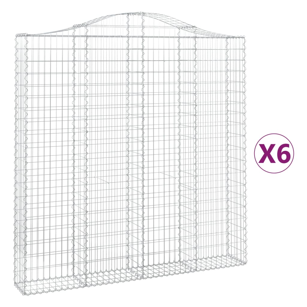 Schanskorven 6 st gewelfd 200x30x200/220 cm ijzer is nu te koop bij PeponiXL, paradijselijk wonen!
