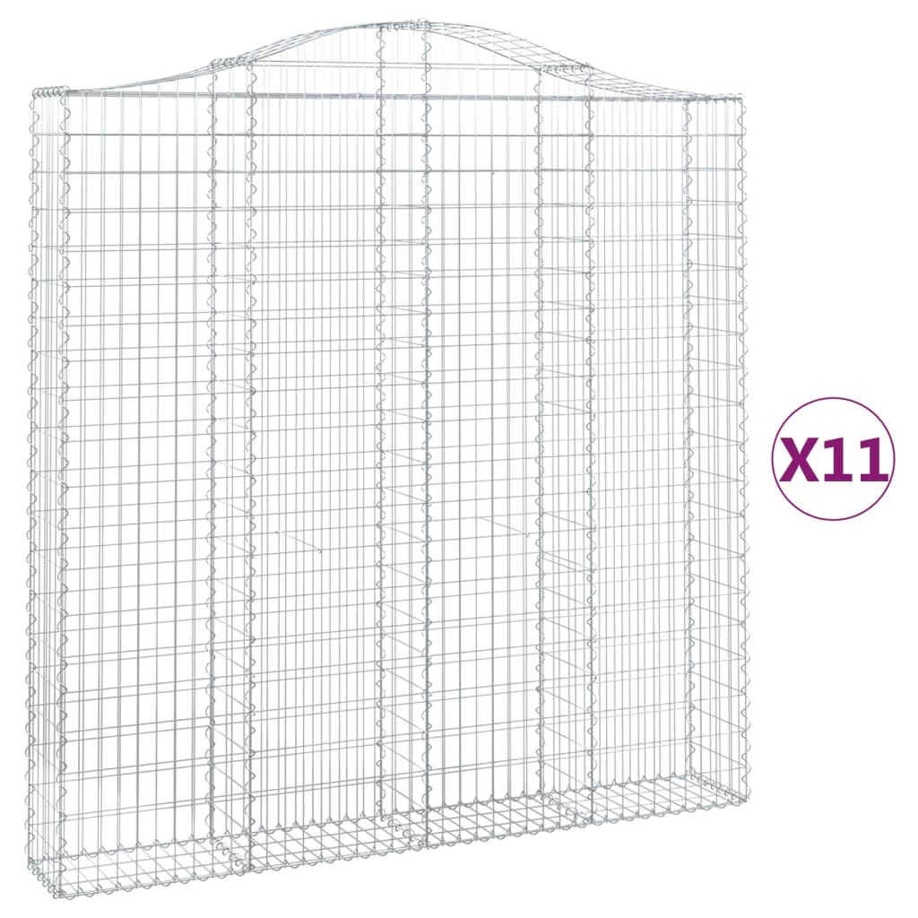 Schanskorven 11 st gewelfd 200x30x200/220 cm ijzer is nu te koop bij PeponiXL, paradijselijk wonen!