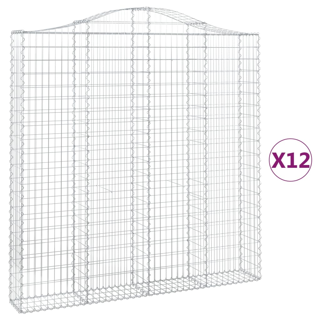 Schanskorven 12 st gewelfd 200x30x200/220 cm ijzer is nu te koop bij PeponiXL, paradijselijk wonen!
