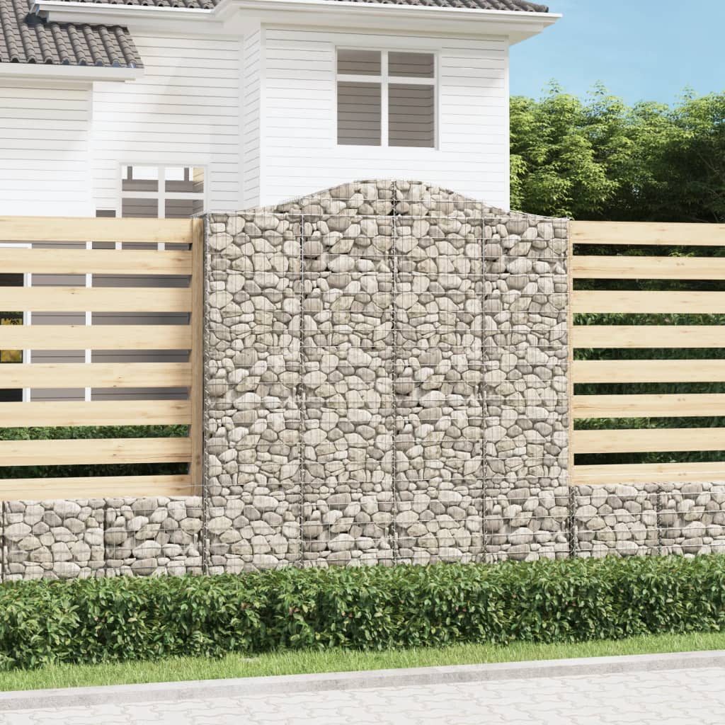 Schanskorven 3 st gewelfd 200x30x220/240 cm ijzer is nu te koop bij PeponiXL, paradijselijk wonen!