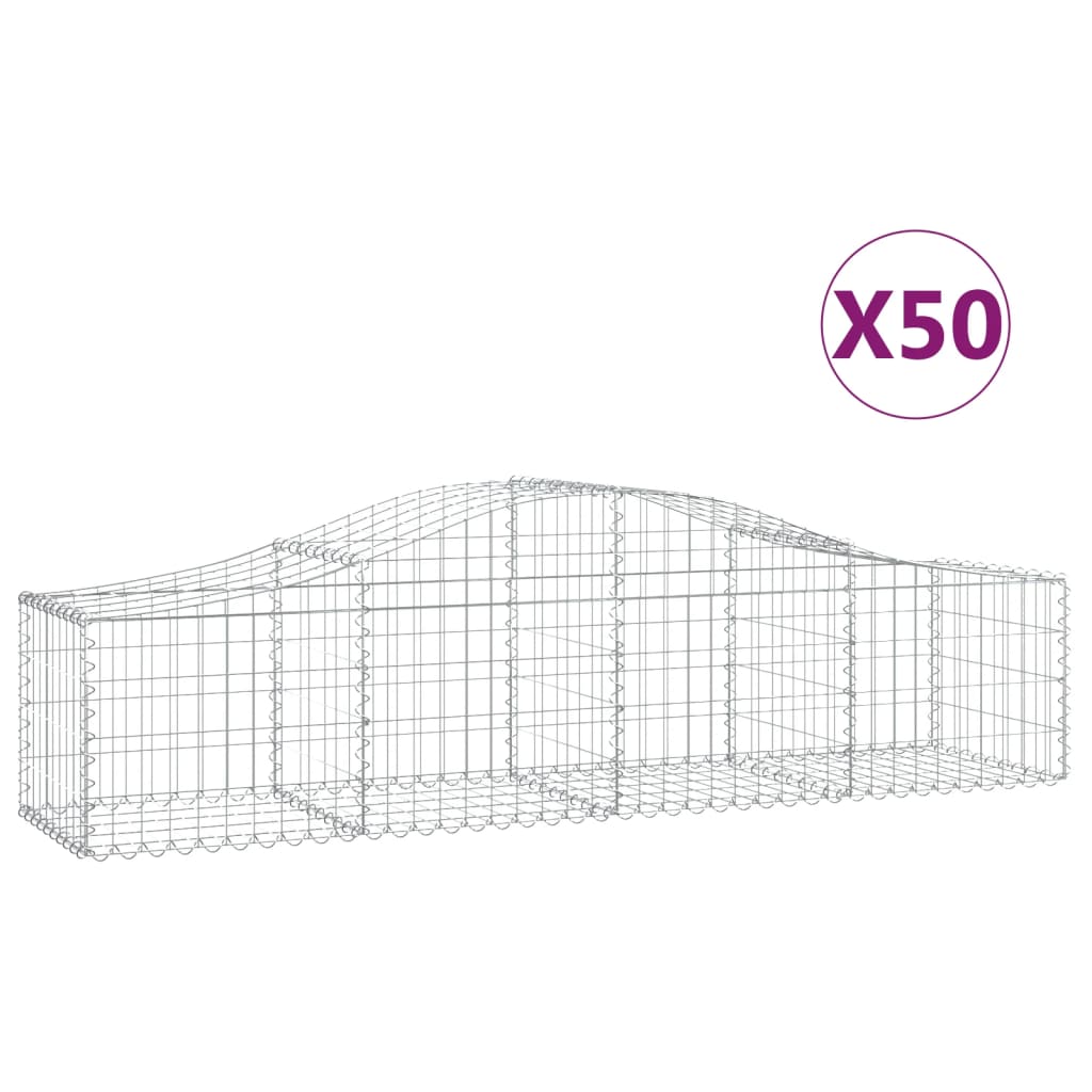 Schanskorven 50 st gewelfd 200x50x40/60 cm ijzer is nu te koop bij PeponiXL, paradijselijk wonen!
