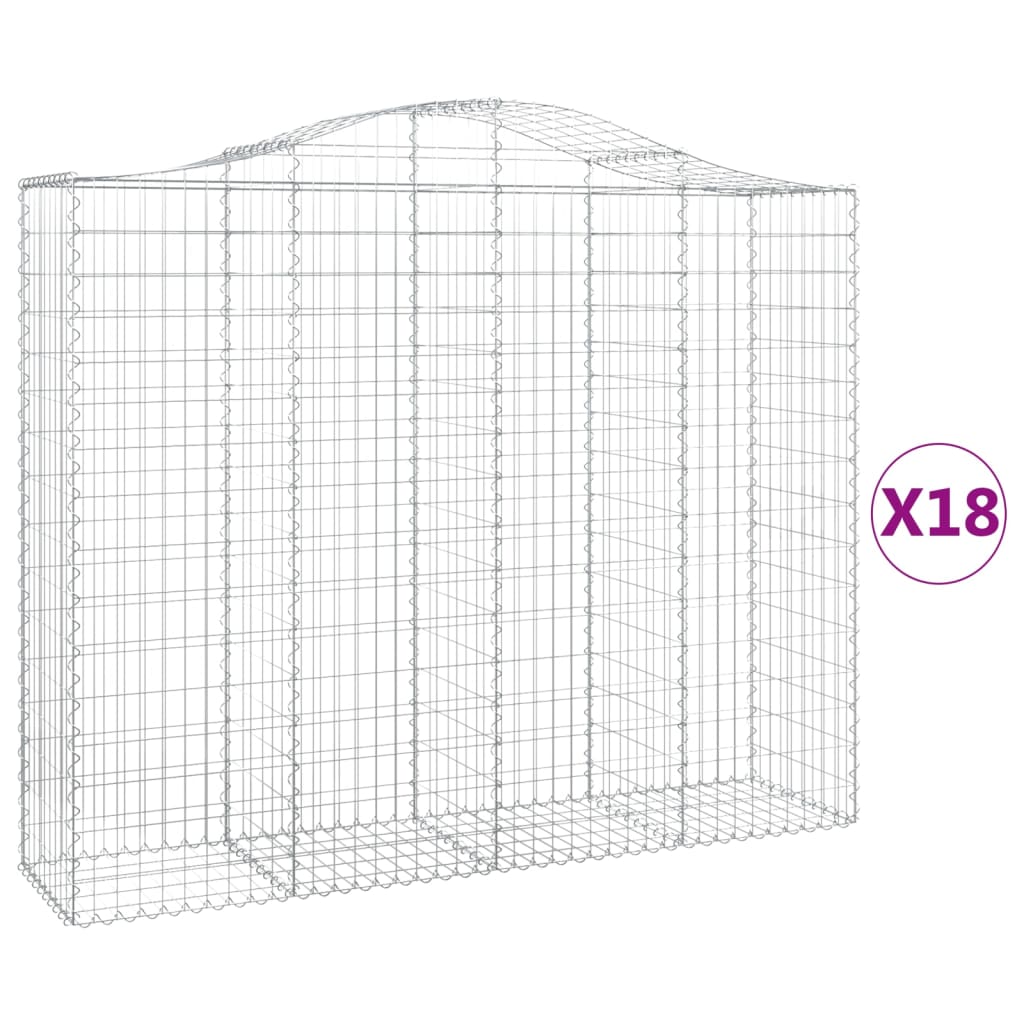 Schanskorven 18 st gewelfd 200x50x160/180 cm ijzer is nu te koop bij PeponiXL, paradijselijk wonen!