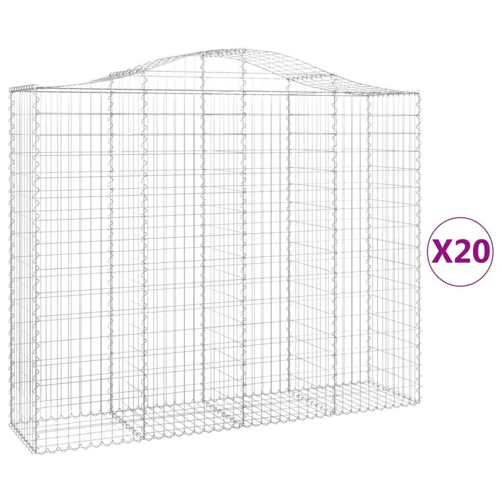 Schanskorven 20 st gewelfd 200x50x160/180 cm ijzer is nu te koop bij PeponiXL, paradijselijk wonen!
