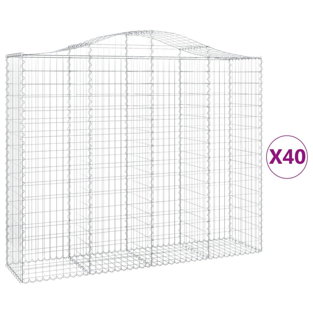 Schanskorven 40 st gewelfd 200x50x160/180 cm ijzer is nu te koop bij PeponiXL, paradijselijk wonen!