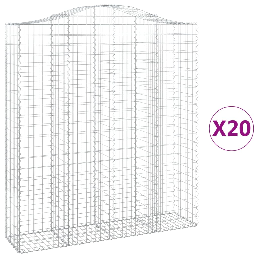Schanskorven 20 st gewelfd 200x50x220/240 cm ijzer is nu te koop bij PeponiXL, paradijselijk wonen!
