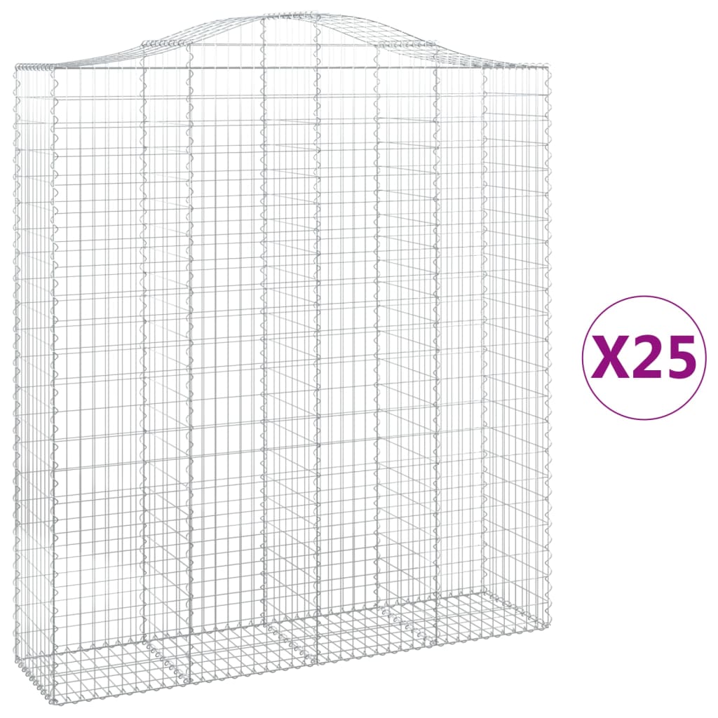 Schanskorven 25 st gewelfd 200x50x220/240 cm ijzer is nu te koop bij PeponiXL, paradijselijk wonen!