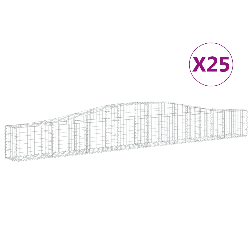 Schanskorven 25 st gewelfd 400x30x40/60 cm ijzer is nu te koop bij PeponiXL, paradijselijk wonen!