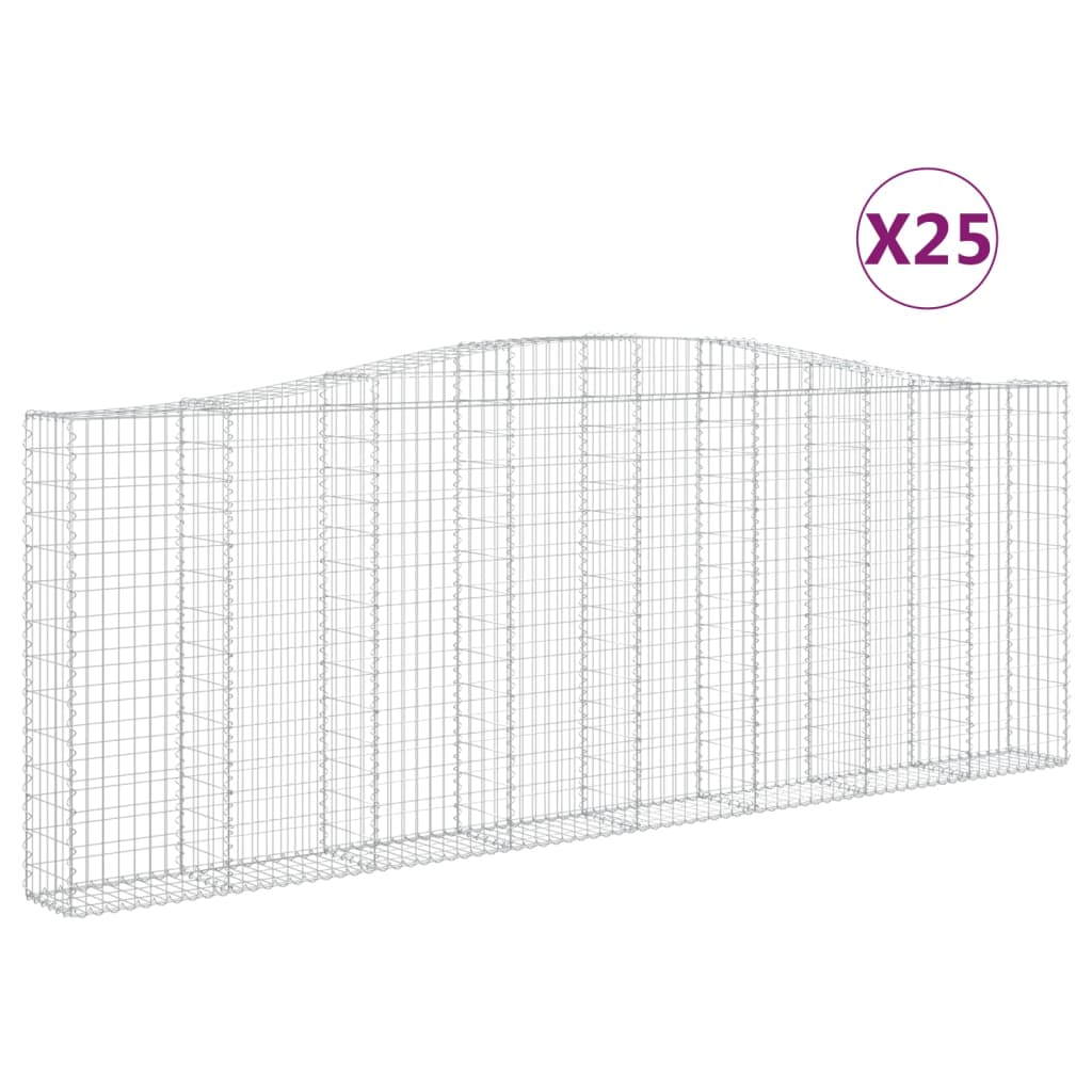 Schanskorven 25 st gewelfd 400x30x140/160 cm ijzer is nu te koop bij PeponiXL, paradijselijk wonen!