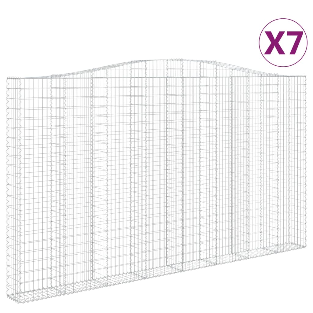 Schanskorven 7 st gewelfd 400x30x220/240 cm ijzer is nu te koop bij PeponiXL, paradijselijk wonen!