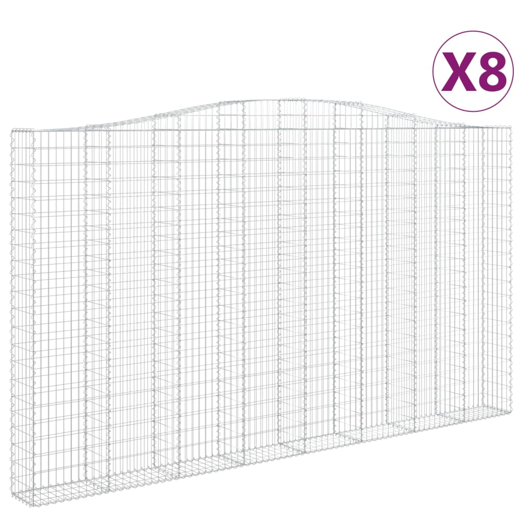 Schanskorven 8 st gewelfd 400x30x220/240 cm ijzer is nu te koop bij PeponiXL, paradijselijk wonen!