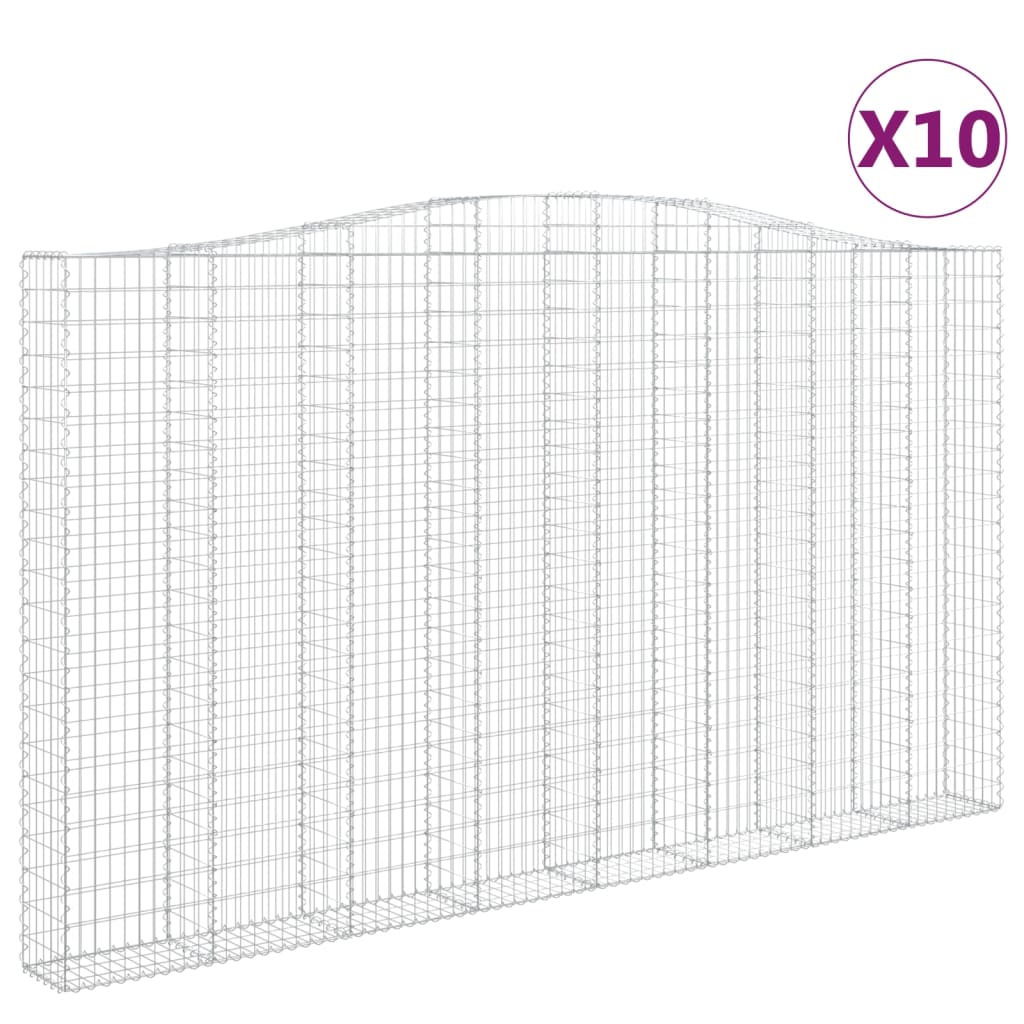 Schanskorven 10 st gewelfd 400x30x220/240 cm ijzer is nu te koop bij PeponiXL, paradijselijk wonen!