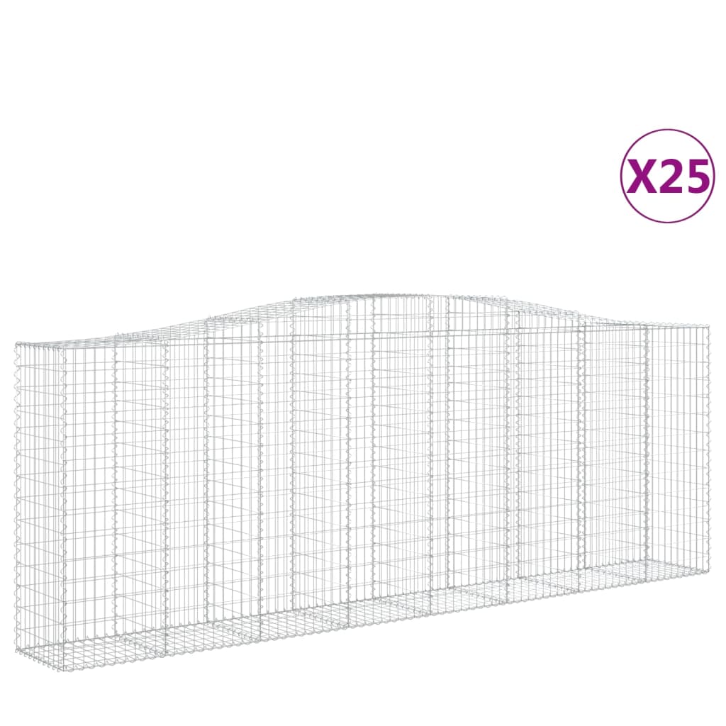 Schanskorven 25 st gewelfd 400x50x140/160 cm ijzer is nu te koop bij PeponiXL, paradijselijk wonen!