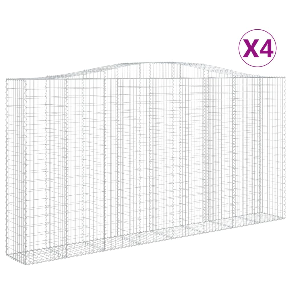 Schanskorven 4 st gewelfd 400x50x200/220 cm ijzer is nu te koop bij PeponiXL, paradijselijk wonen!
